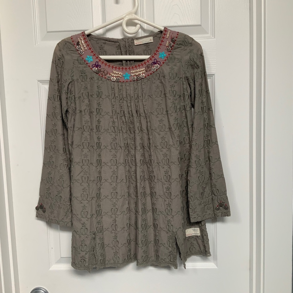 Embroidered and Embellished Tunic Blouse by Odd Molly size small